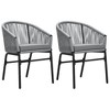 vidaXL Patio Dining Set Outdoor Dining Set Table and Chair Set for Garden - Gray 3 Piece 31.5" Table Length - 3 of 4