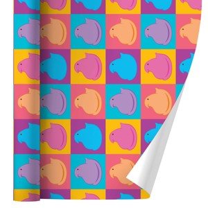 Peeps In Squares In Four Colors Gift Wrap 30" x 72" - 1 of 4
