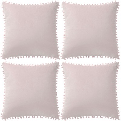 Pavilia Set Of 2 Pom Pom Throw Pillow Covers, Decorative Pompom