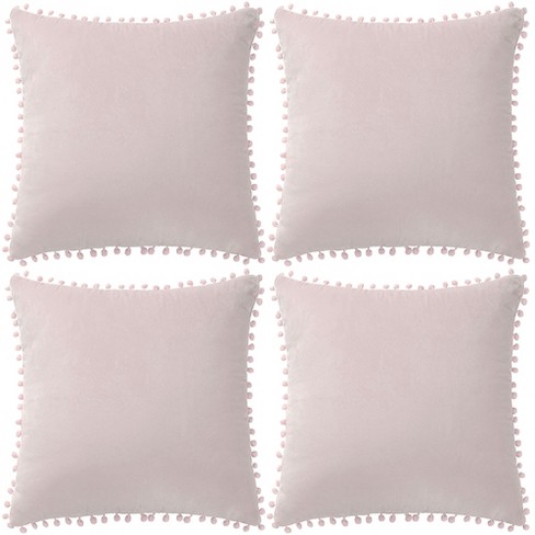 Velvet Soft Solid Decorative Square Throw Pillow Covers 20 x 20 Inch Dusty  Rose Pink