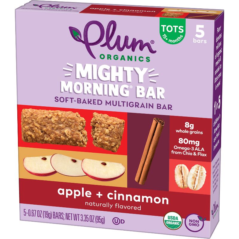 Plum Organics Mighty Morning Bars - Apple and Cinnamon - 0.67oz/5ct, 5 of 14