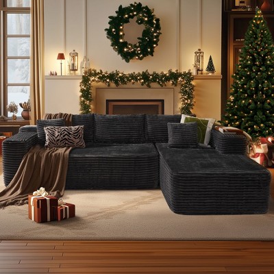 XIZZI Modular Sectional Sofa Couch,L-Shape Upholstered Couch,Modern Minimalist Couches for Living Room,Free Combination Deep Seat Corner Couch