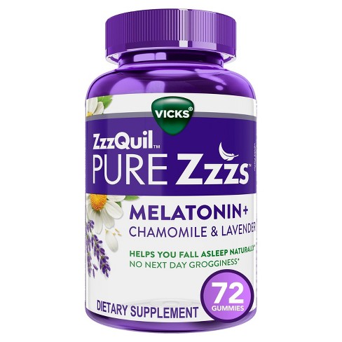 Zzzquil Vicks Pure Zzzs Melatonin Dietary Supplement Gummy - Wildberry ...