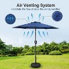 Gulches Simple Deluxe 7.5'Patio Outdoor Table Market Yard Umbrella with Push Button Tilt/Crank,6 Sturdy Ribs for Garden,Deck,Backyard,7.5ft,Blue - 3 of 4
