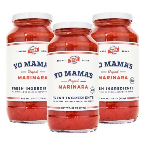 Yo Mama's Foods Low-sodium & Low-carb Keto Marinara Pasta Sauce 3pk / 25oz  : Target