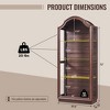 72" Arched Glass Display Cabinet, 4-Tier Display Curio Cabinet with 20 Color LED Lights, Modern Display Case Shelf for Living Room - 3 of 4