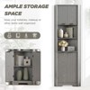 68" Tall Corner Cabinet with Doors and Open Storage Shelves, Home Space Saver - 3 of 4