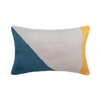 carol & frank 14" x 22" Rory Modern Geometric Gray Cotton Blend Decor Throw Pillow