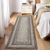 Area Rug Braided Printed Throw, Non-Slip Low Pile Accent Carpet, Foldable Soft Floor Cover for Bedroom or Living Room, Mocha - 3 of 4