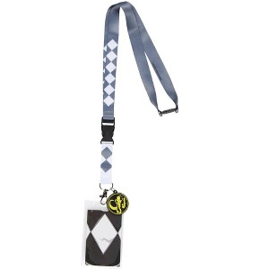 Power Rangers Black Ranger ID Lanyard Badge Holder w Mastodon Rubber Pendant - 1 of 4