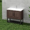 GDFStudio York Indoor/Outdoor Freestanding Magnesium Oxide Bathroom Vanity with Faucet and Ceramic Sink - 2 of 4