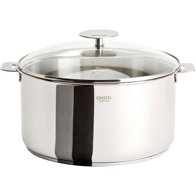 Cristel Multiply Stainless Steel 6 Quart Stewpan with Glass Lid