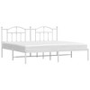 vidaXL White King Metal Bed Frame with Headboard & Slats, No Mattress, Easy Assembly - 4 of 4