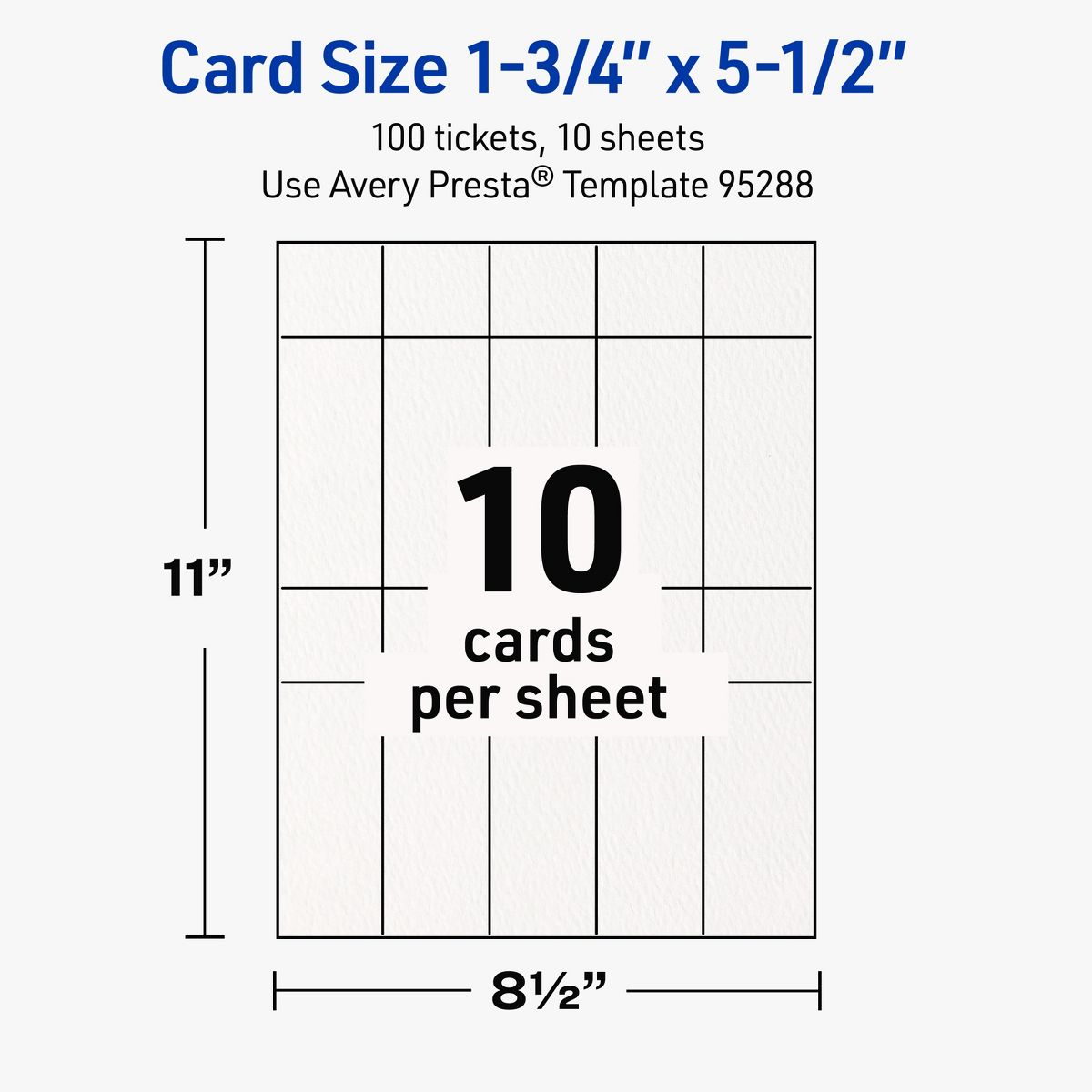 Avery Matte White Tickets, 1-3/4" x 5-1/2" Rectangle - thumbnail 5