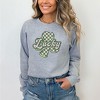 Simply Sage Market Women's Graphic Sweatshirt Lucky Checkered Grunge - 2 of 3