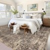 Vintage Distressed Floral Print Area Rugs for Living Room Bedroom, Washable Soft Retro Accent Floor Carpet, Non Slip Throw Mat - 4 of 4