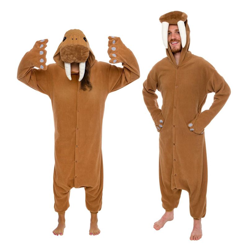 FUNZIEZ! - Walrus Adult Unisex Novelty Union Suit Costume for Halloween, 1 of 8