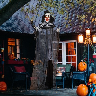 Whisen Battery-Operated Halloween Pumpkin Ghost, Sound-Activated Scary Voice & LED Eyes