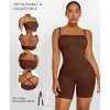 SHAPELLX Women's Shapewear Bodysuits Tummy Control Butt Lifter Body Shaper Strapless Seamless Mid Thigh Jumpsuit Tops—Brown 38 - 2 of 3