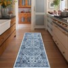 Machine Washable Vintage Floral Printed Area Rug Low Pile Stain Resistant Non Slip Non Shedding Pet Friendly Floor Mat - 4 of 4