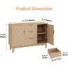 Gaomon Fluted Sideboard Buffet Cabinet, Kitchen 47.2in Large Buffet Storage Cabinet Coffee Bar Cupboard 3 Drawers 2 Doors - 2 of 4