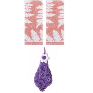 REGALWOVEN 3 Pcs Soft Absorbent Decorative Hand Towels for Bathroom Kitchen - 1 of 4