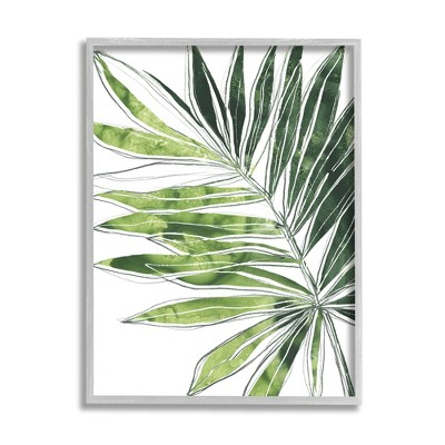 Stupell Industries Tropical Green Plant Expressive Palm Linework