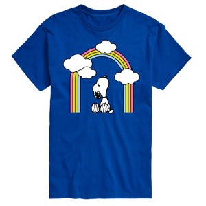 Men's - Peanuts - Snoopy Looking Up Rainbow Short Sleeve Graphic T-Shirt - 1 of 4