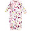 Touched by Nature Baby Girl Organic Cotton Side-Closure Snap Long-Sleeve Gowns 3pk, Botanical - 4 of 4