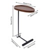 YIYIBYUS Small Side End Table C Table Narrow Round Bed Sofa Couch Coffee Dinner Table-Black Stand - 3 of 4