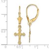Black Bow Jewelry Polished Crucifix Lever Back Earrings in 14k Yellow Gold - 4 of 4