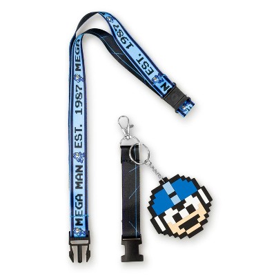 Just Funky Mega Man collectibles | Mega Man 1987 Lanyard | 8 - Bit Mega Man Charm