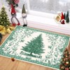 Coolmee  Christmas Tree Cute Outdoor Rug Area Rugs , Non Slip Carpet Rugs, Vintage Washable Rug for Living Room Entryway BackyardGreen - 3 of 4