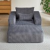 49”W Corduroy Sponge Sofa Lounge Chair Sleeper Chair with Removable footrest and Pillow, No Assembly Required-ModernLuxe - 2 of 4