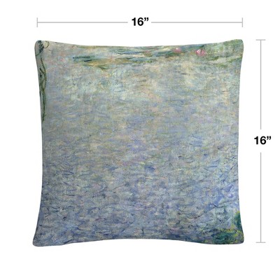 Claude Monet Waterlilies Morning II 16x16 Decorative Throw Pillow