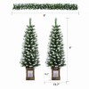 Bella Depot Artificial Christmas Tree 3-Piece Set Wreath and Set of 2 Entrance Trees X-mas with LED Lights Easy Assembly - 3 of 4