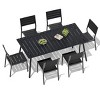 Crestlive Products Patio Outdoor Dining Set with Armless Chairs Wooden-Like Top & Aluminum Frame & Umbrella Hole - 2 of 4