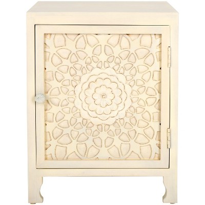 Rayetta 2 Shelf 1 Door Nightstand - White Washed - Safavieh