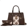 MKF Collection Christine Satchel Plaid Vegan Leather Women's Handbag with Wallet Set Elegant by Mia K - 2 of 4
