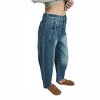 Women's Wo's Relaxed Fit Cropped Barrel Jeans - Aaron & Amber - 3 of 4