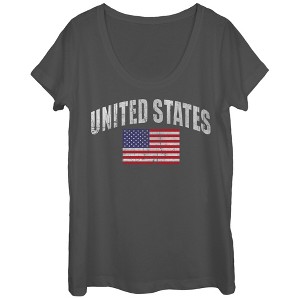 Women's Lost Gods Classic USA Flag Scoop Neck - 1 of 3