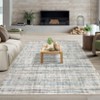 Indoor Modern Abstract Stripe Area Rugs Easy Care Washable Soft Low Pile Non Slip Foldable Lightweight Carpet for Bedroom Living Room - 4 of 4