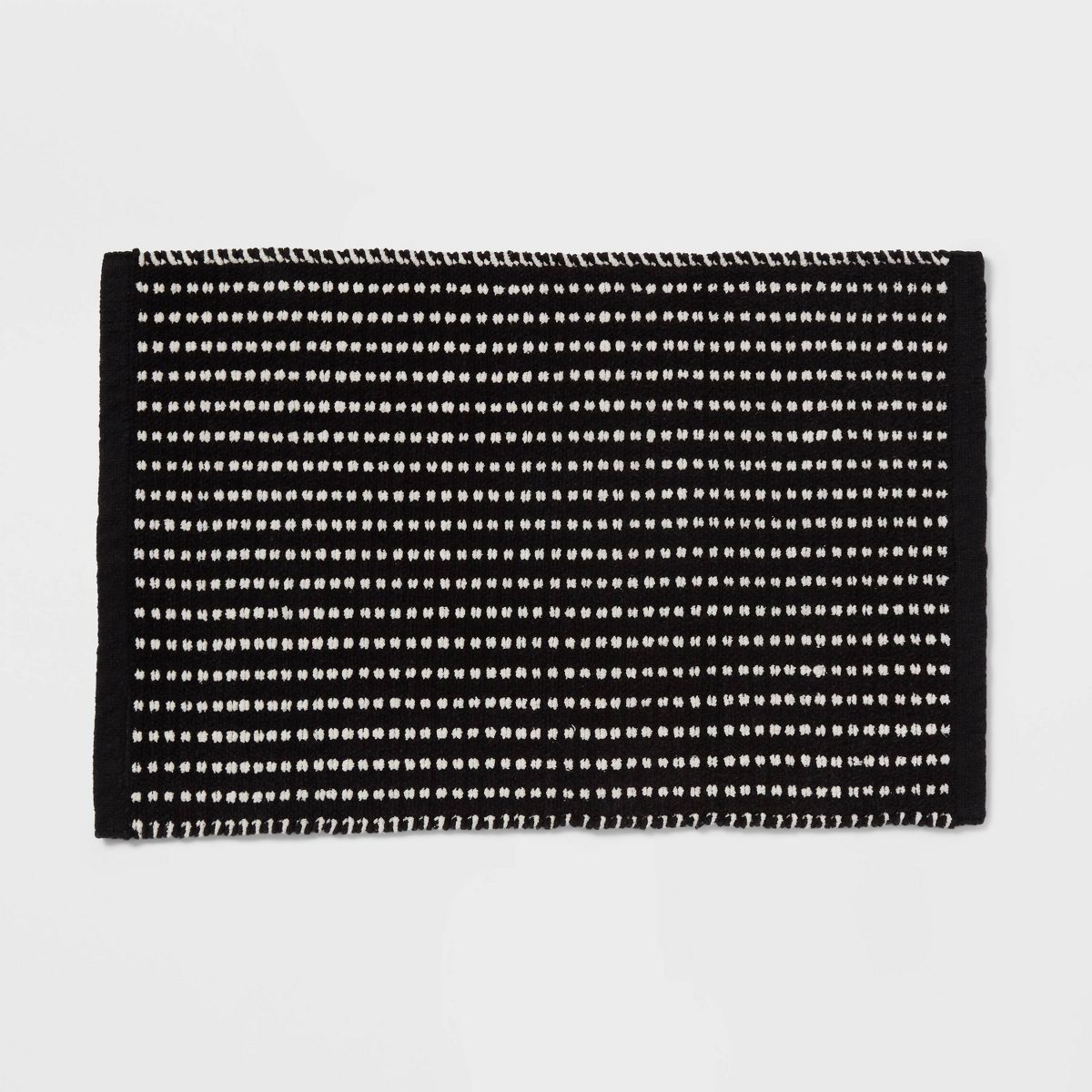 20"x30" Chenille Stripe Bath Rug Black/White - Threshold™