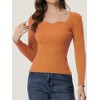 Allegra K Women's Sweetheart Neck Casual Long Sleeve Slim Fit Pullover Sweater - 2 of 4