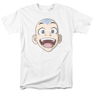 Avatar The Last Airbenderbig Aang Face Adult T-Shirt White - 1 of 4