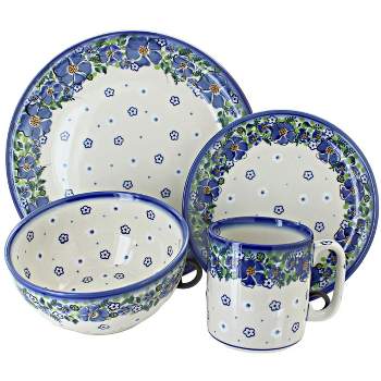 Blue Rose Polish Pottery 1000-4 Galia 16 Piece Dinnerware