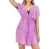 HAPPY BAY Women's Beachwear Swim Beach Cover Ups for Swimwear Sheer Cover up Dress Bathing Suit Swimsuit for Women XL-XXL Solid Plain Light Purple - 2 of 4
