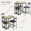 3 Piece Bar Table and Chair Set with Storage & Wine Racks, Dining Table Set with PU Chairs, Space-Saving Kitchen Furniture for Compact Room - 3 of 4