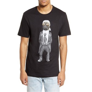 Elevenparis Mens Fashion Dog Graphic T-Shirt, Black, Large - 1 of 1