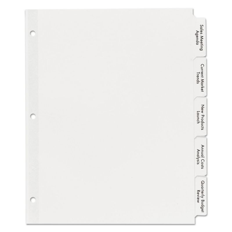 Avery Print & Apply Clear Label Dividers w/White Tabs 5-Tab Letter 5 Sets 11492, 2 of 9